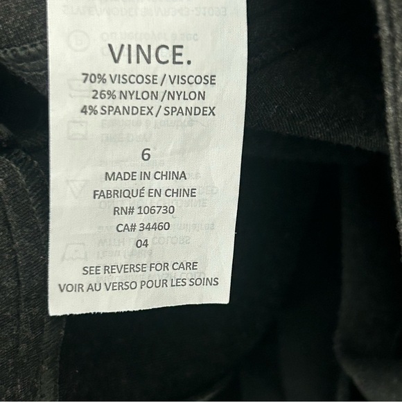 VINCE dark charcoal gray stretchy ski pants Sz 6 NWOT - Picture 9 of 14